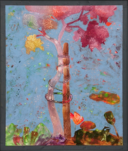 <p>Bindende Bewegung</p><p> </p><p>2013<br />wax on fibreboard<br />framed 195 x 165 cm</p>