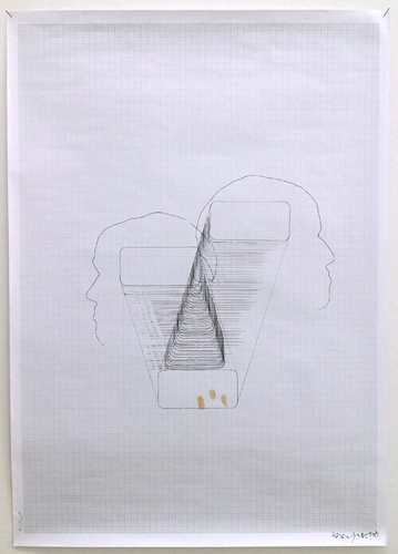 <p>Annabelle Craven-Jones</p><p> </p><p>live study for your mind touches a server whilst a server touches a mind_proxy conditions, 2015<br />pen, cosmetic on paper<br />84,1 x 59,4 cm</p>