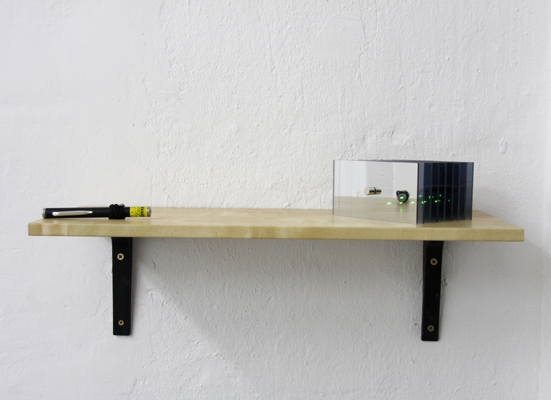 <p>SELF-TOMOGRAPHY (SELF-PORTRAIT)</p><p> </p><p> </p><p>2011</p><p>One-way mirrored acrylic, magnets, laser, shelf</p><p>19 x 59 x 24 cm</p>