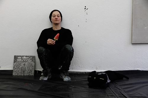 <p>Frauke Boggasch</p><p> </p><p>The Portrait of the Artist as a Painter (Watermelon), 2015<br />print on paper<br />42 x 59,4 cm<br />edition 500</p>