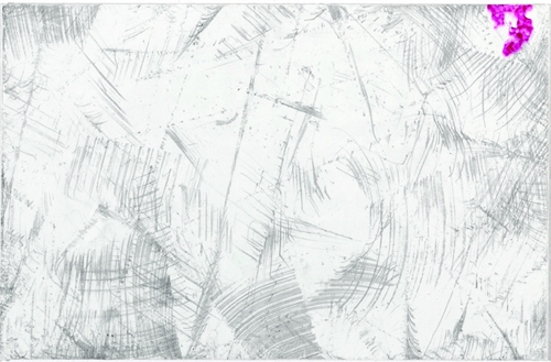 <p>DELETHE Visitenkarte</p><p> </p><p>2014<br />business card of paper, metal abrasion<br />5,5 x 8,5 cm</p>