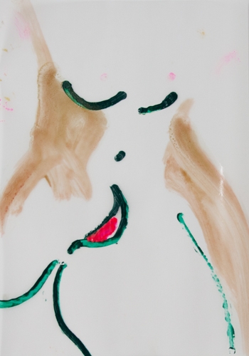 <p>Sibylla Dumke</p><p><br />23.03, 2012<br />selection of 16 works on paper, one painting on<br />wood, one painted sculpture made of paper (Detail)<br />dimensions variable</p>