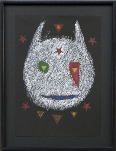 <p>David Tibet</p><p><br />I have seen the gnostic horror 3, 2010<br />White ink, coloured pencil on black paper<br />37 x 28 cm</p>