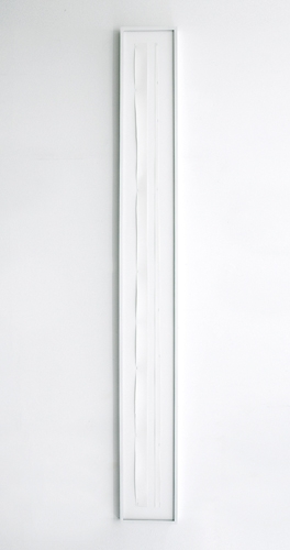 <p>Between both sides</p><p> </p><p>2014</p><p>paper, metal tacks</p><p>framed 226,5 x 26 cm</p>